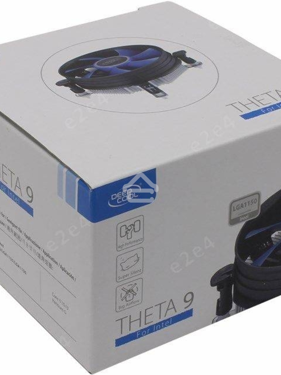Кулер для процессора DEEPCOOL THETA 9 черный/синий, 92 мм, 2000 об/мин, 27.6 дБ, 3 pin, 65 Вт
