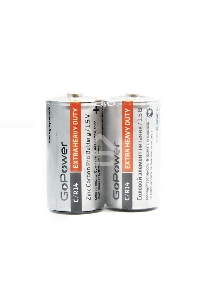 Батарейка GoPower R14 C Shrink 2 Heavy Duty 1.5V (2/24/288)