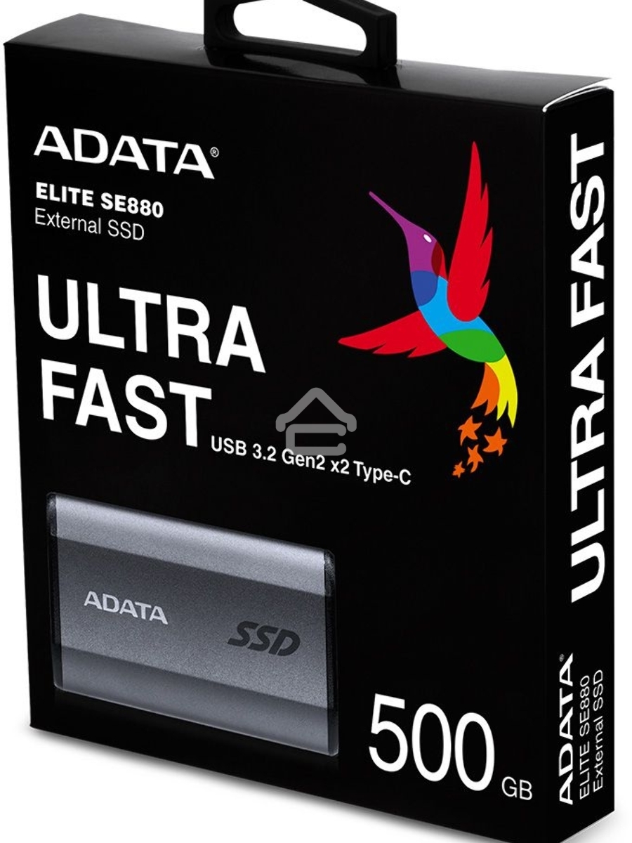 Внешний накопитель SSD ADATA 500ГБ USB-C, SE880, R/W 2000MB/2000MB/s, серый