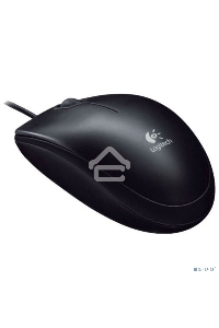 Мышь проводная Logitech B100 черный, 1000 dpi, USB, кнопки - 3