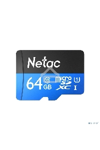 Флеш карта microSDHC 64GB Netac P500 <NT02P500STN-064G-S> (без SD адаптера) 80MB/s