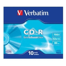 Диск CD-R Verbatim 700Mb 52x Slim case (10шт) (43415)