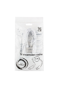 Кабель телевизионный Cablexpert, CCV-515-W-5M, Coaxial M/F, белый, 5м