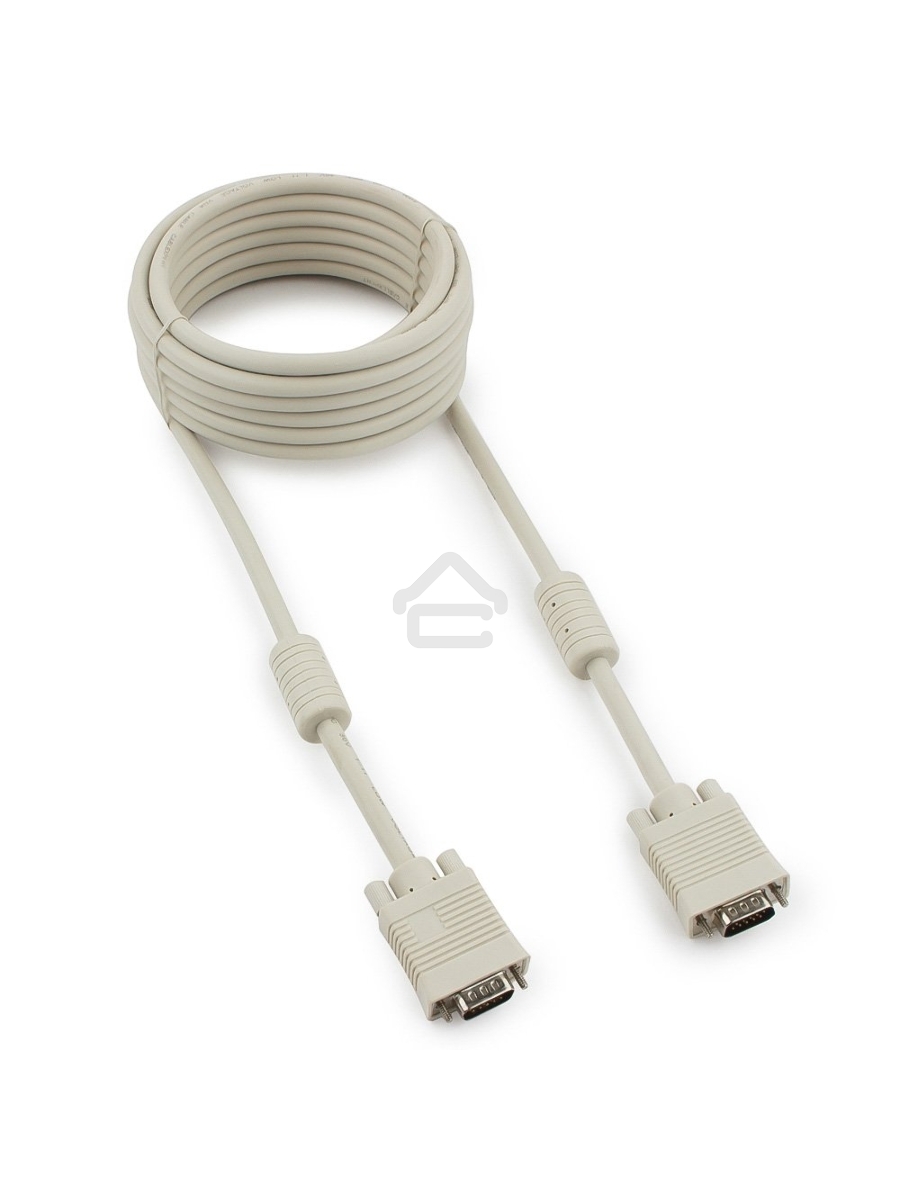 Кабель Gembird/Cablexpert CC-PPVGA-5M, Кабель VGA Premium , 15M/15M,5.0м, серый, тройной экран, феррит.кольца