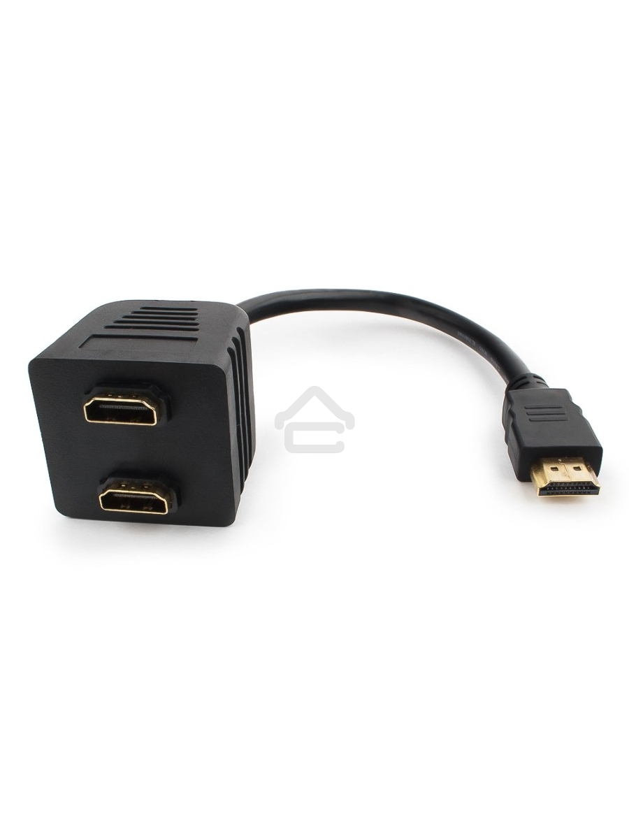 Разветвитель HDMI Cablexpert DSP-2PH4-002, HD19F/2x19F, 1 компьютер => 2 монитора, пасcивный, Full-HD, 3D, 1.4v