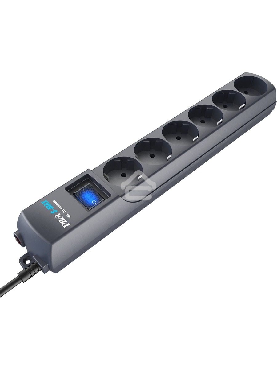 Сетевой фильтр Surge protector Pilot S Max (5 euros + 1GP), 15A/3.5kVA, automatic, 3 m, graphite