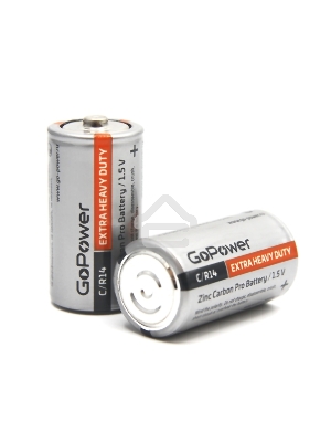 Батарейка GoPower R14 C Shrink 2 Heavy Duty 1.5V (2/24/288)