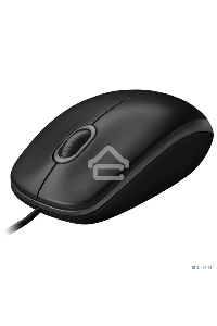 Мышь проводная Logitech B100 черный, 1000 dpi, USB, кнопки - 3