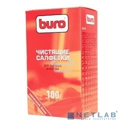 Салфетки Buro BU-Zscreen для экранов мониторов/плазменных/ЖК телевизоров/ноутбуков мягкая упаковка 100шт влажных