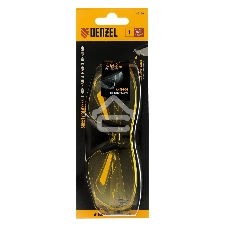 Очки защитные Denzel открытые, поликарбонатные, желтая линза