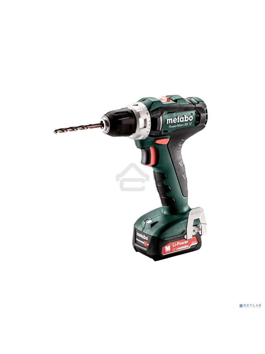 Дрель-шуруповерт Metabo PowerMaxx BS 12 601036500, Аккумуляторный, 12В, 2 АКБ, Кейс