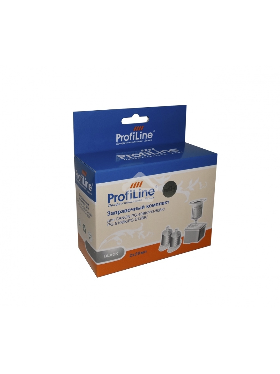 Чернила PL-PG 40BK/PG 50BK/PG 512, для принтеров Canon Pixma MP450/PM170/PM150/iP6220D/iP6210D/iP2200/iP1600/iP1800, 2*20 мл Black водн ProfiLine