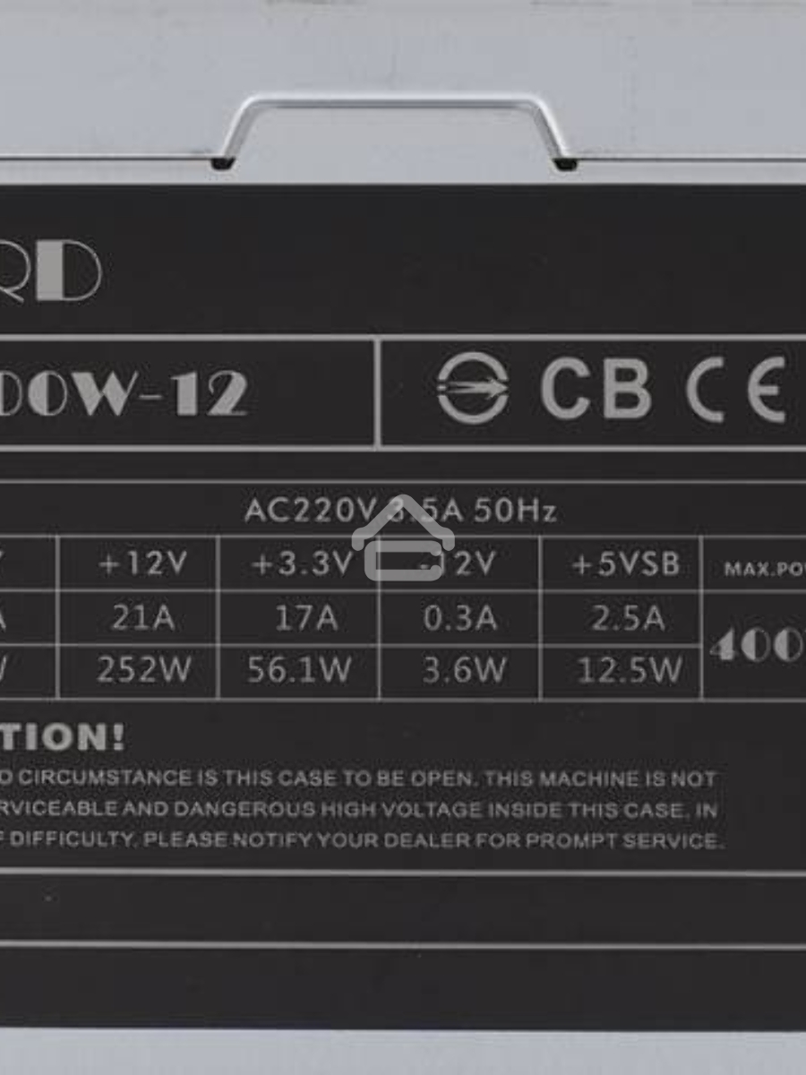 Блок питания Accord ACC-400W-12, 400Вт, 120мм, серый