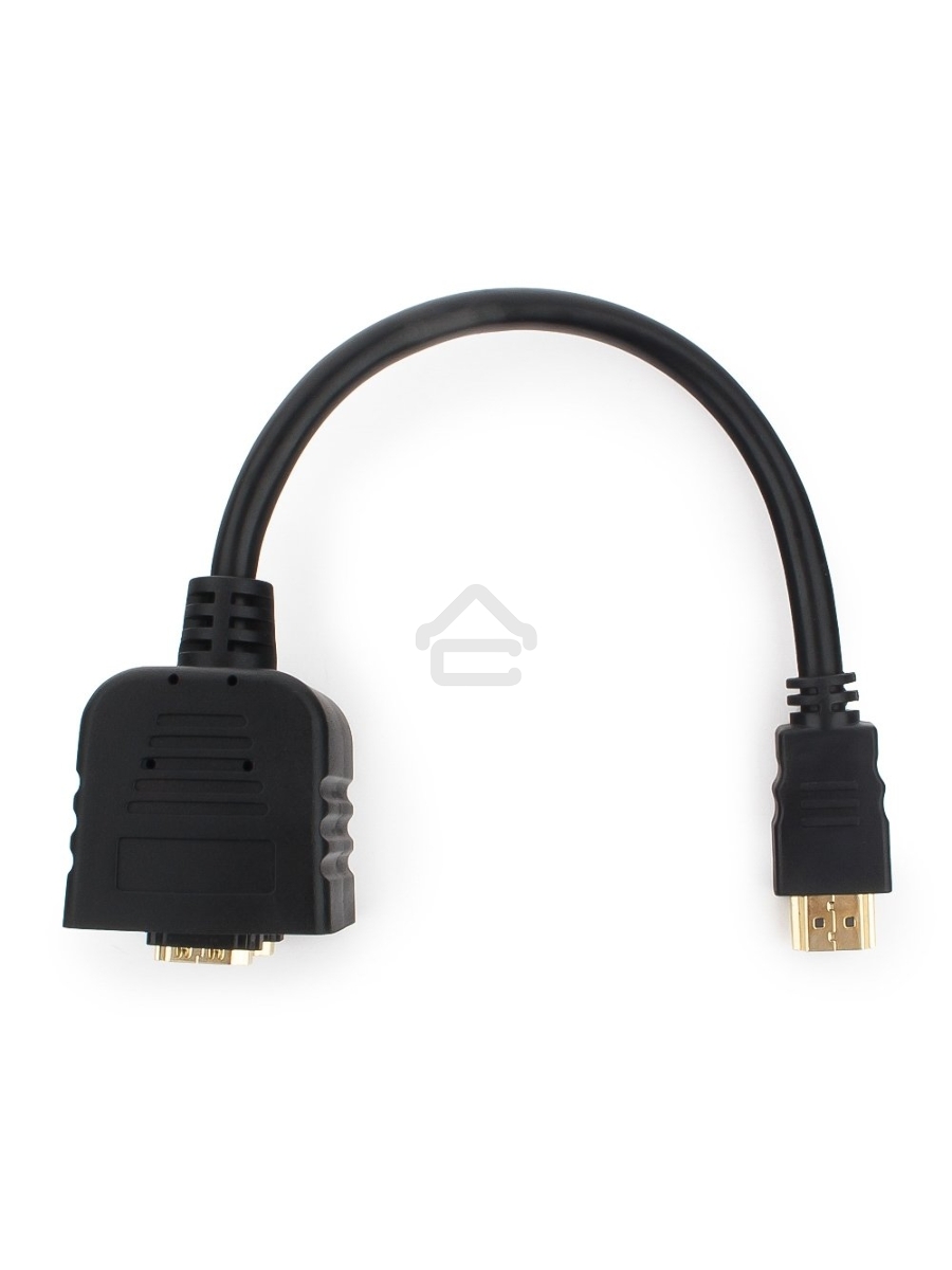 Разветвитель HDMI Cablexpert DSP-2PH4-002, HD19F/2x19F, 1 компьютер => 2 монитора, пасcивный, Full-HD, 3D, 1.4v