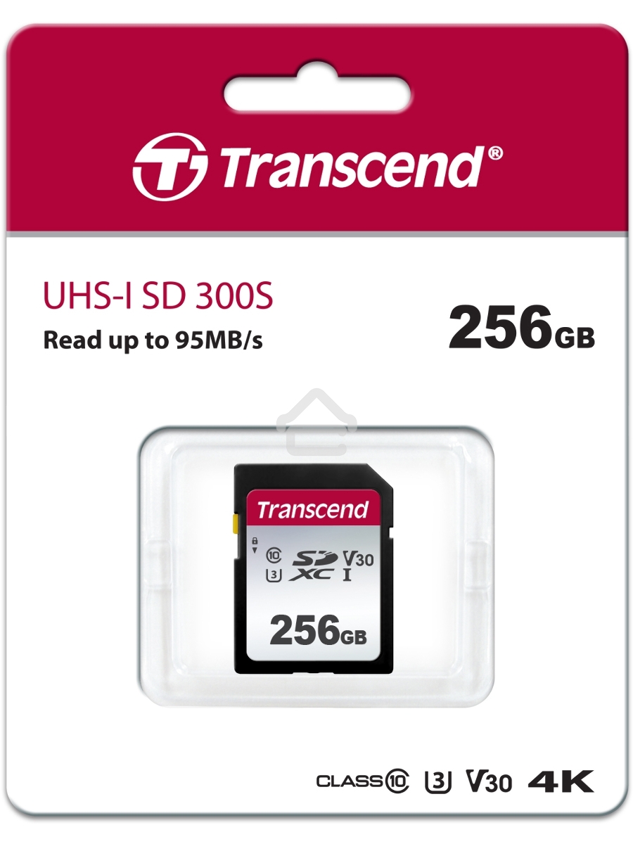 Флеш карта SD 256GB Transcend SDXC Class 10 UHS-I U3, V30, TLC, Silver