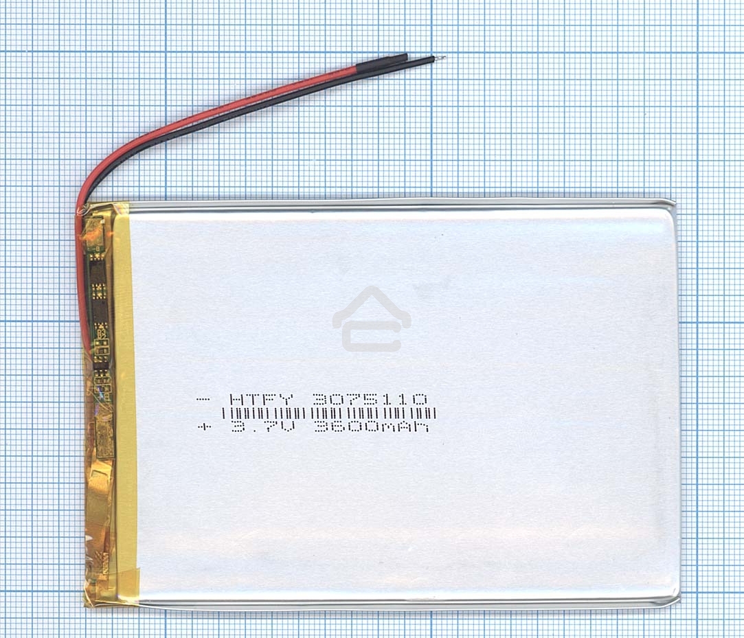 Аккумулятор Li-Pol (батарея) 3x75x110 мм 2pin 3.7V/3600mAh
