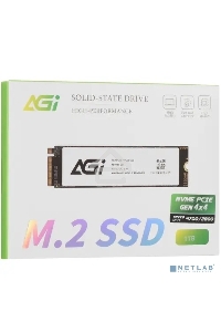 Накопитель SSD AGI AGI1T0G43AI818, 1Tb, PCIe 4.0 x4, M.2 2280, NVMe, R/W 4700/2800