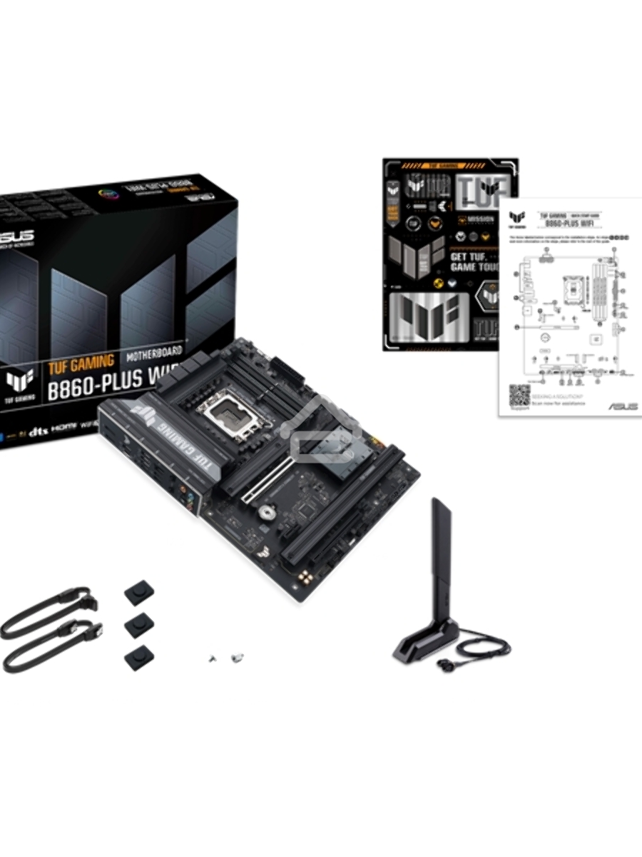 Материнская плата ASUS TUF GAMING B860-PLUS WIFI, LGA 1851, Intel B860, 4xDDR5, 4xSATA, 3xM.2, 1xPCIe 5.0 x16, 1xPCIe 4.0 x16, 1xDP, 1xHDMI, 1x 2.5Gb LAN, 1xUSB 20Gbps, 2xUSB 10Gbps, 3xUSB 5Gbps, 2xUSB 2.0, 5x3.5 мм, 7.1, ATX