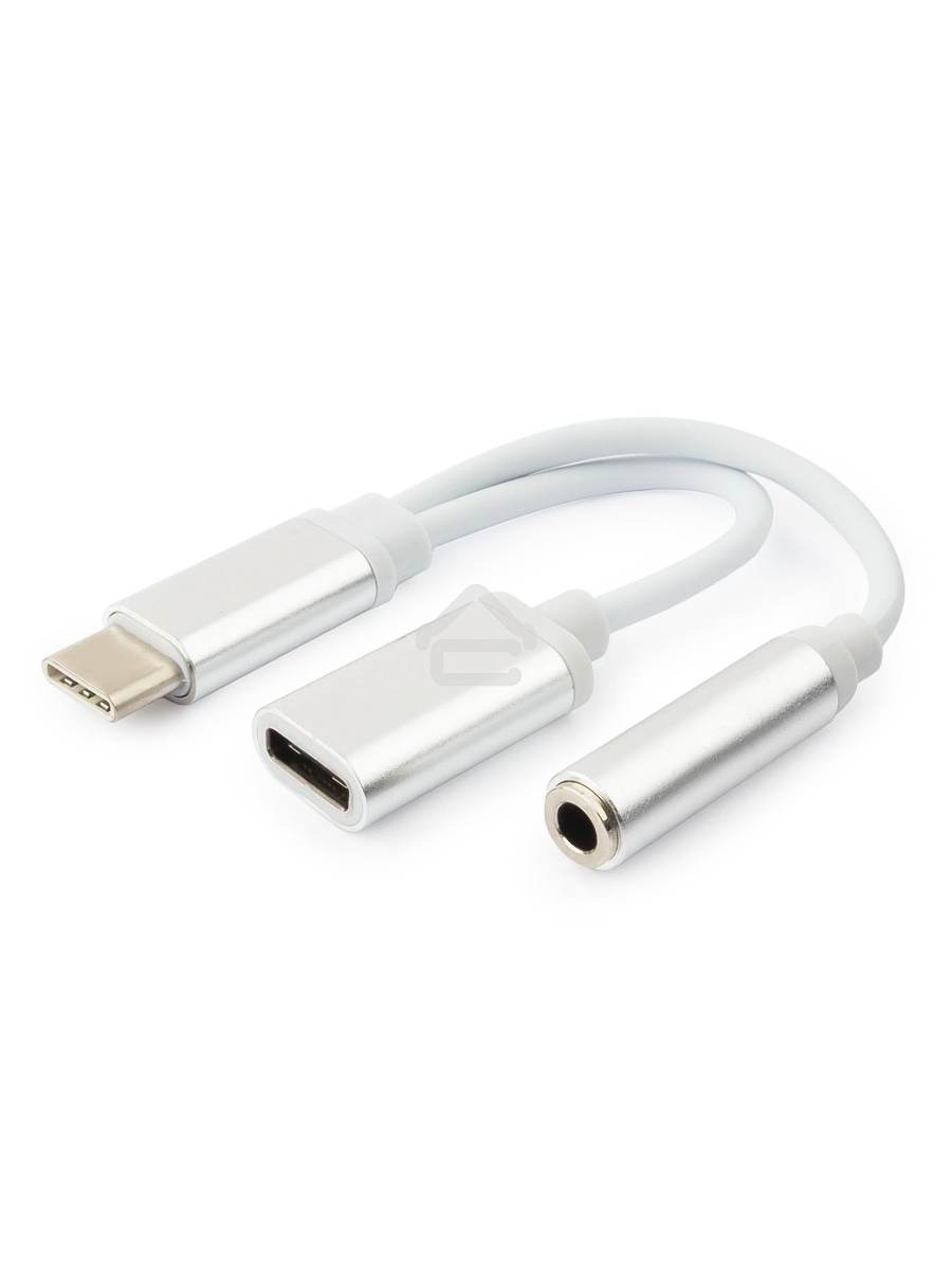 Переходник Cablexpert Переходник USB, USB Type-C/Jack3.5 F+ Type-C F, пакет (CCA-UC3.5F-02-W)
