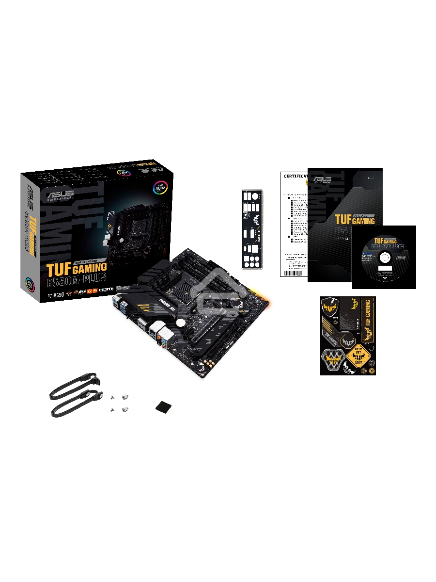Материнская плата ASUS TUF GAMING B550M-PLUS, AM4, AMD B550, 4xDDR4, 4xSATA, 2xM.2, 1xPCIe 4.0 x16, 1xPCIe 3.0 x16, 1xPCIe x1, 1xHDMI, 1xDP, 1x 2.5Gb LAN, 4xUSB-A 3.2 Gen 1, 1xUSB-A 3.2 Gen 2, 2xUSB-A 2.0, 1xUSB-C 3.2 Gen 2, 5x3.5 мм, 7.1, mATX