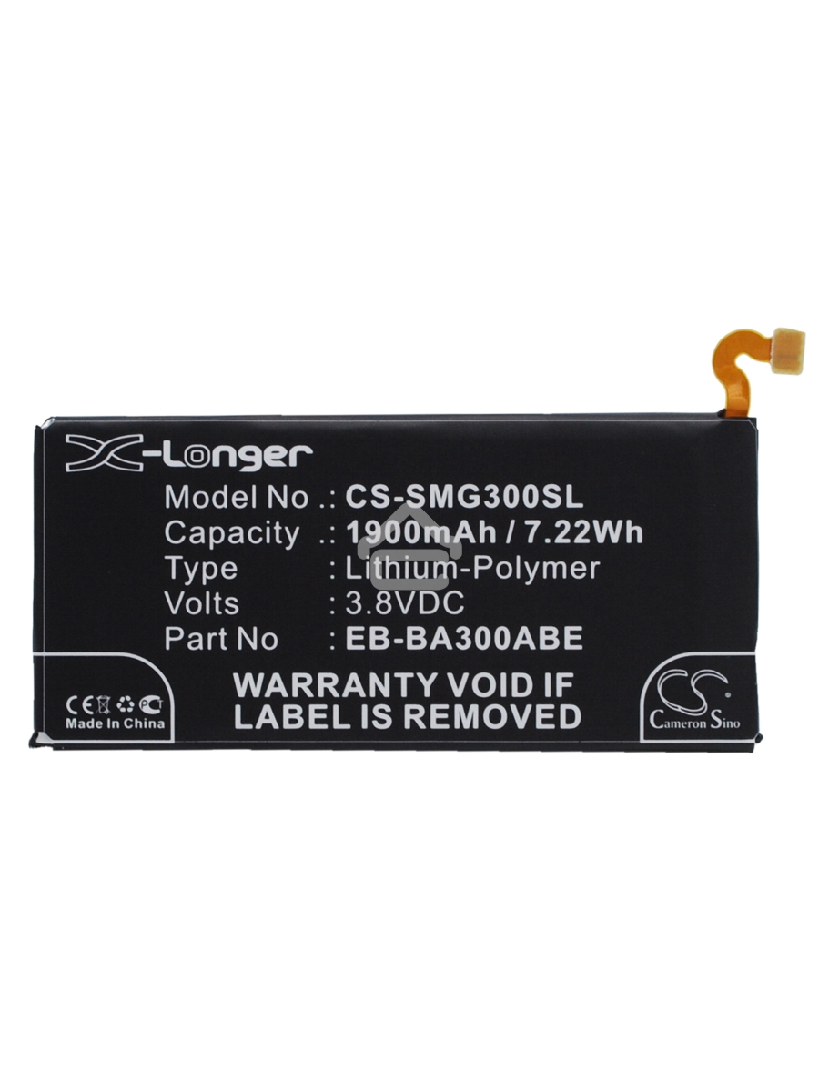 Аккумулятор CameronSinoCS-SMG300SL EB-BA300ABE для Samsung Galaxy A3 SM-A300F, SM-A300F/DS Duos3.8V / 1900mAh