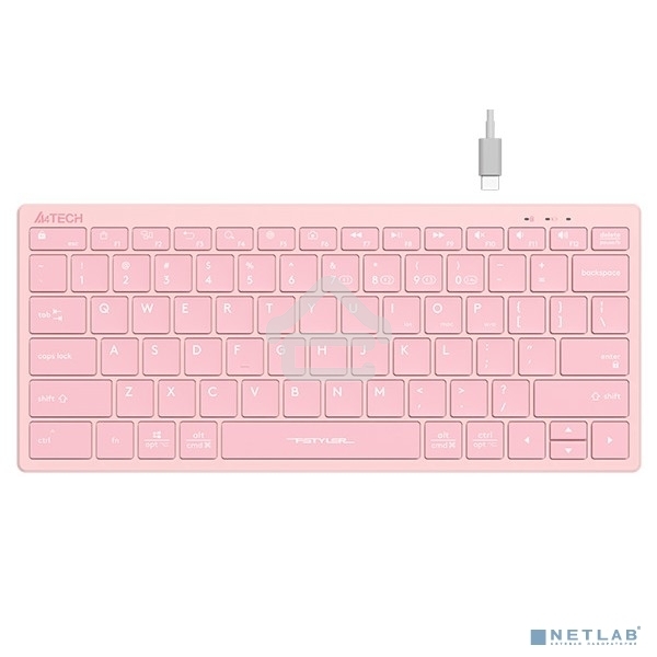 Клавиатура беспроводная A4Tech Fstyler FBX51C розовый USB BT/Radio slim Multimedia