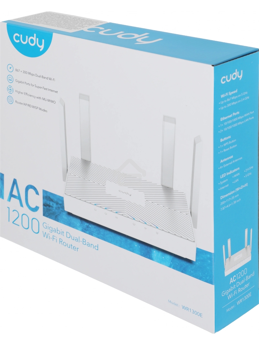 Роутер беспроводной Cudy WR1300E AC1200 10/100/1000 белый