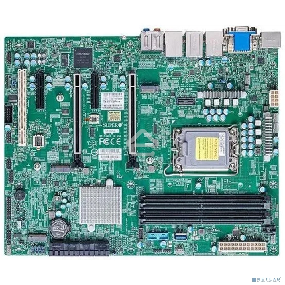 Материнская плата серверная Supermicro MBD-X13SAE-F-B, LGA 1700, Intel W680, 4xDDR5 ECC/non-ECC, 8xSATA-III, 3xM.2 PCIe, 2xPCI-E 5.0 x16, 2xPCI-E x4, 2xGigabit LAN, 1x2.5Gb LAN, 4xUSB-A 3.2 Gen 2, 1xUSB-C, 1xVGA, 1xDVI-D, 1xDP, 1xHDMI, ATX