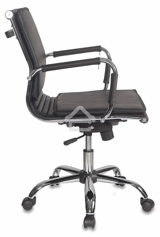Кресло руководителя Бюрократ CH-993-Low/Black черный, низкая спинка, искусственная кожа, крестовина хром