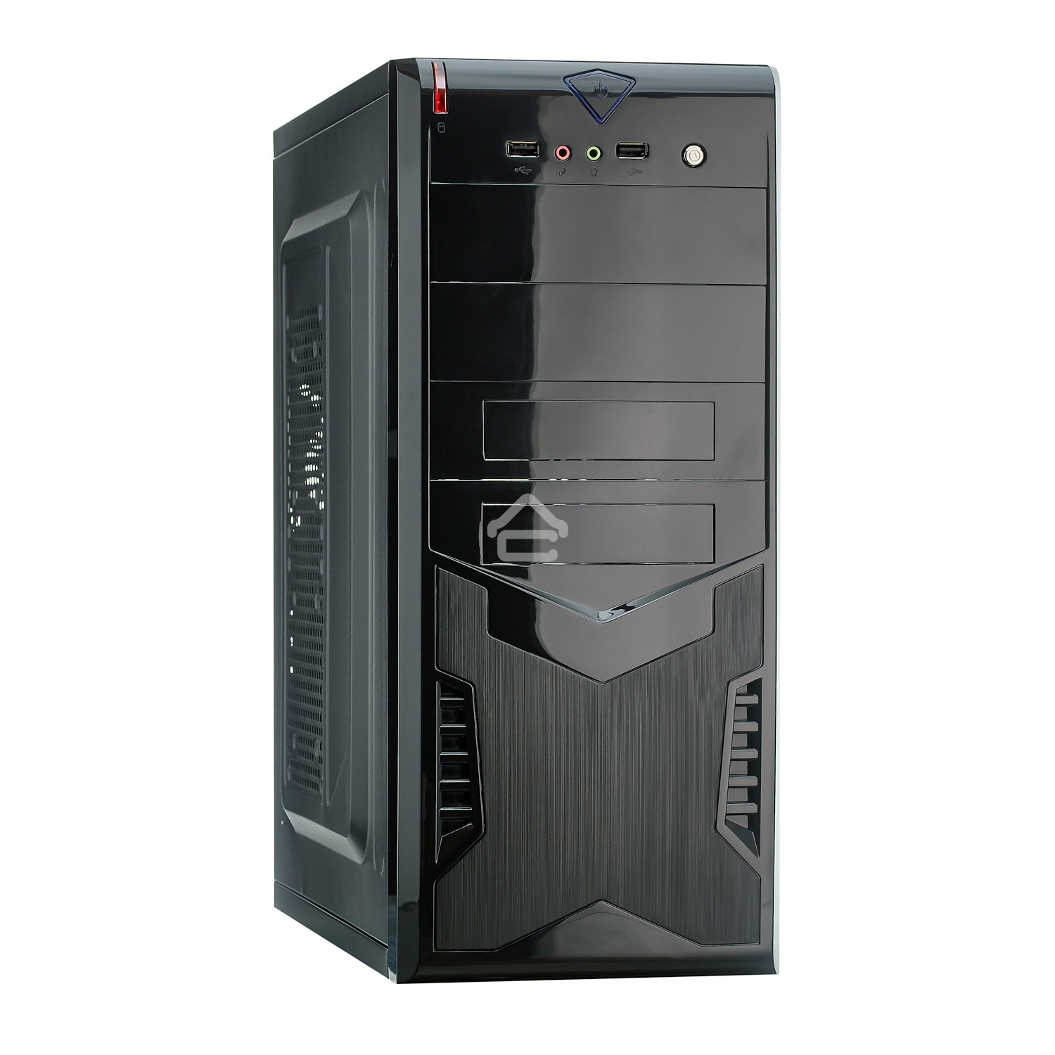 Компьютерный корпус Miditower Exegate EX280386RUS CP-604 Black, ATX, <CP350W, 80mm>, 2*USB, Audio
