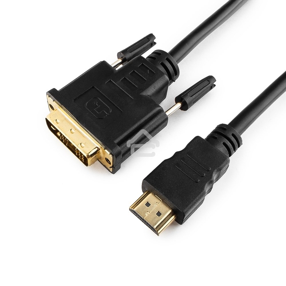 Кабель HDMI-DVI Cablexpert CC-HDMI-DVI-6, 19M/19M, single link, медь, позол.разъемы, экран, 1.8м, черный, пакет