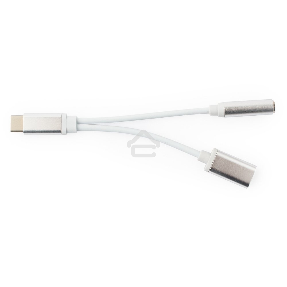 Переходник Cablexpert Переходник USB, USB Type-C/Jack3.5 F+ Type-C F, пакет (CCA-UC3.5F-02-W)