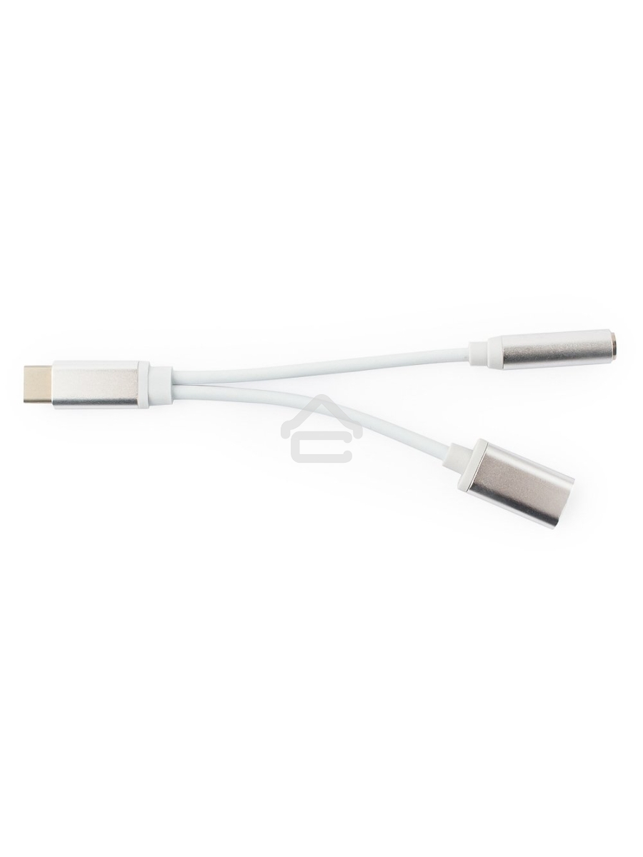 Переходник Cablexpert Переходник USB, USB Type-C/Jack3.5 F+ Type-C F, пакет (CCA-UC3.5F-02-W)