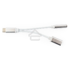 Переходник Cablexpert Переходник USB, USB Type-C/Jack3.5 F+ Type-C F, пакет (CCA-UC3.5F-02-W)