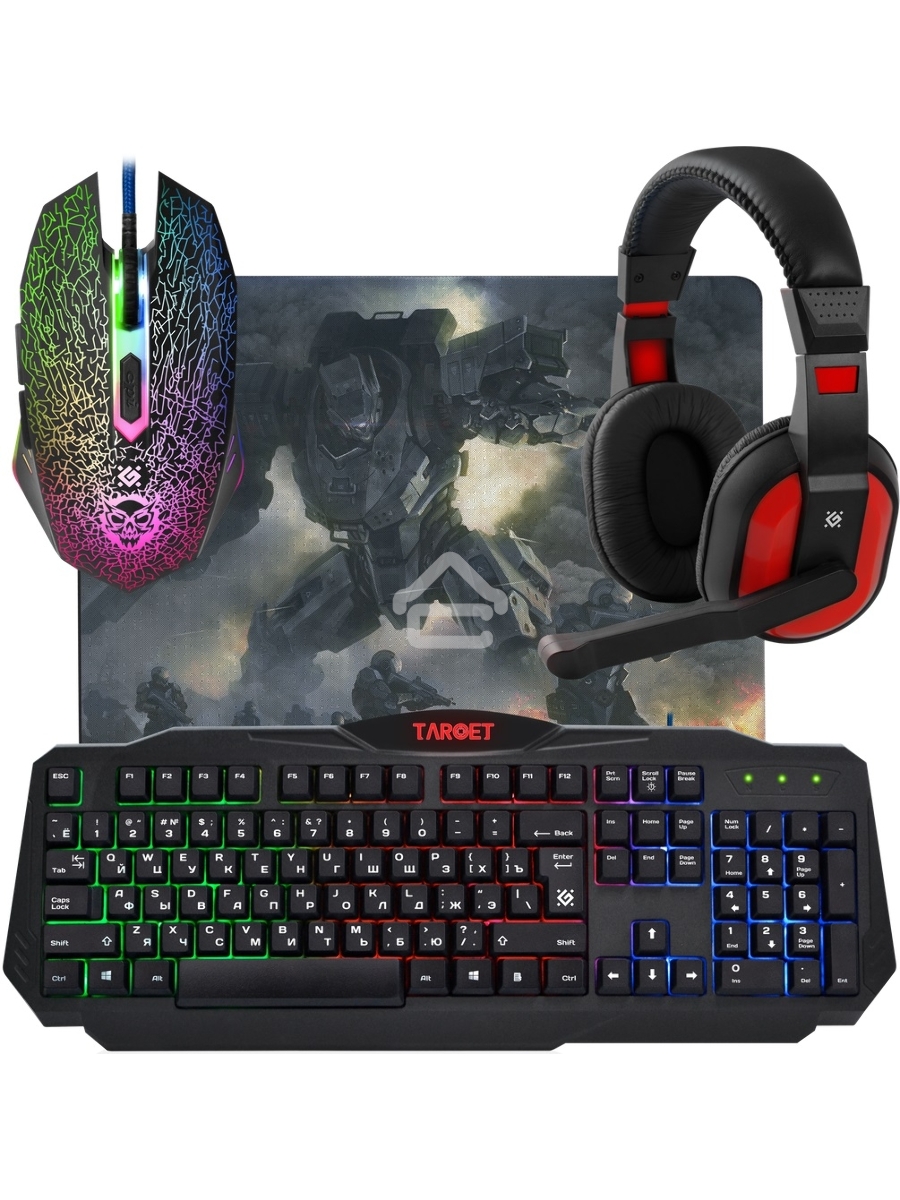 Клавиатура + мышка +PAD +HEADSET Defender TARGET MKP-350