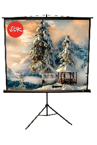 Экран 150x150см TriScreen 1:1 напольный рулонный белый  84' Matt White (MW), черный корпус