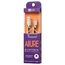 Кабель USB ACD-Allure MicroUSB - USB-A Кожа, 1м, черный