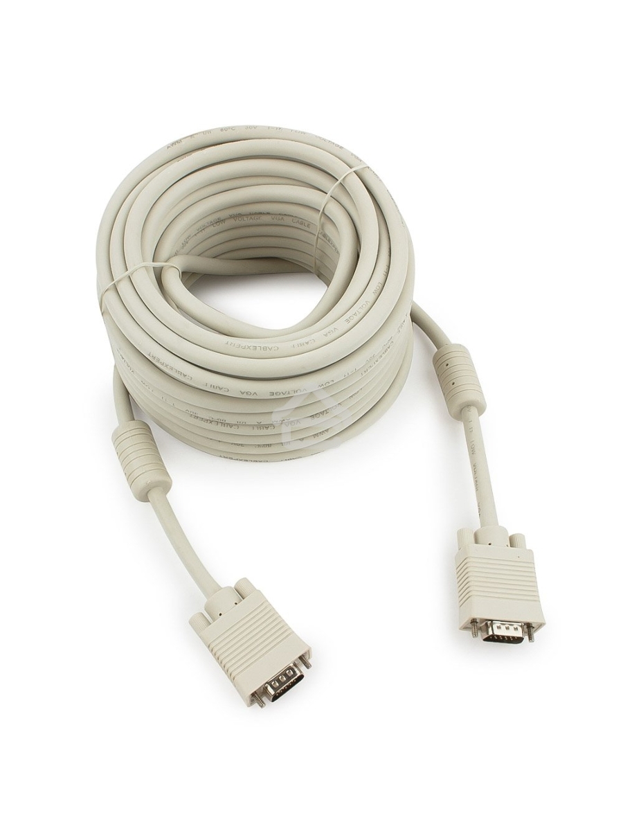 Кабель Gembird/Cablexpert CC-PPVGA-15m, Кабель VGA Premium ,15M/15M,15м, тройн. экран,феррит. кольца,пакет