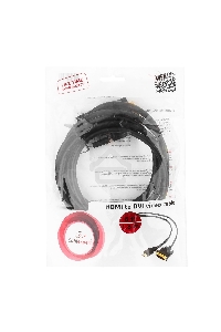 Кабель HDMI-DVI Cablexpert CC-HDMI-DVI-6, 19M/19M, single link, медь, позол.разъемы, экран, 1.8м, черный, пакет