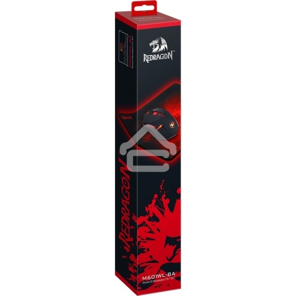 Мышь беспроводная + коврик Defender Redragon M601WL-BA черный, 2400 dpi, радиоканал, USB, кнопки - 6