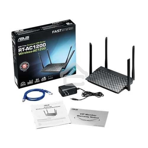 Маршрутизатор беспроводной Asus RT-AC1200 10/100BASE-TX черный (Dual Band)