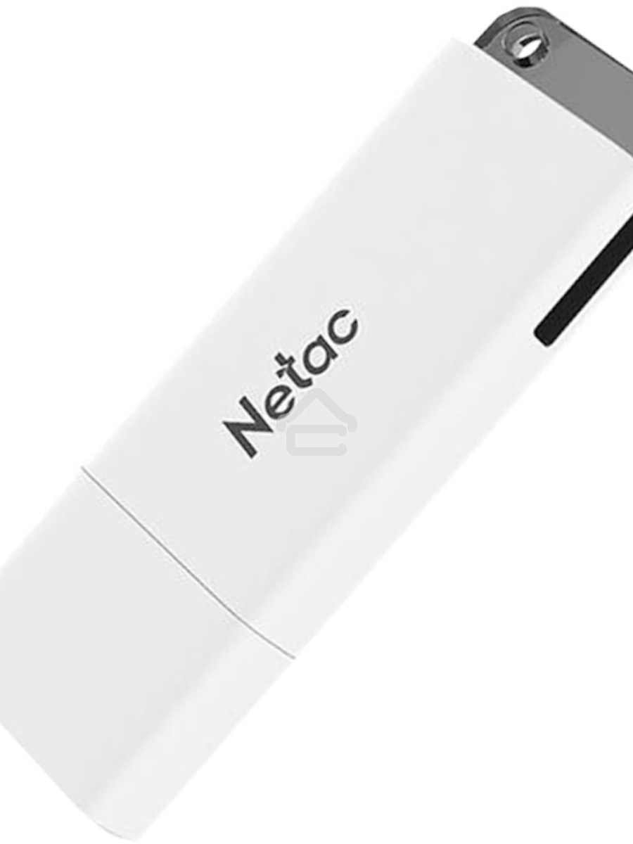 Флеш диск Netac U185, 64Gb, USB2.0, NT03U185N-064G-20WH, с колпачком, пластиковая белая