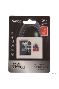 Флеш карта MicroSD card Netac P500 Extreme Pro 64GB, retail version w/SD adapter