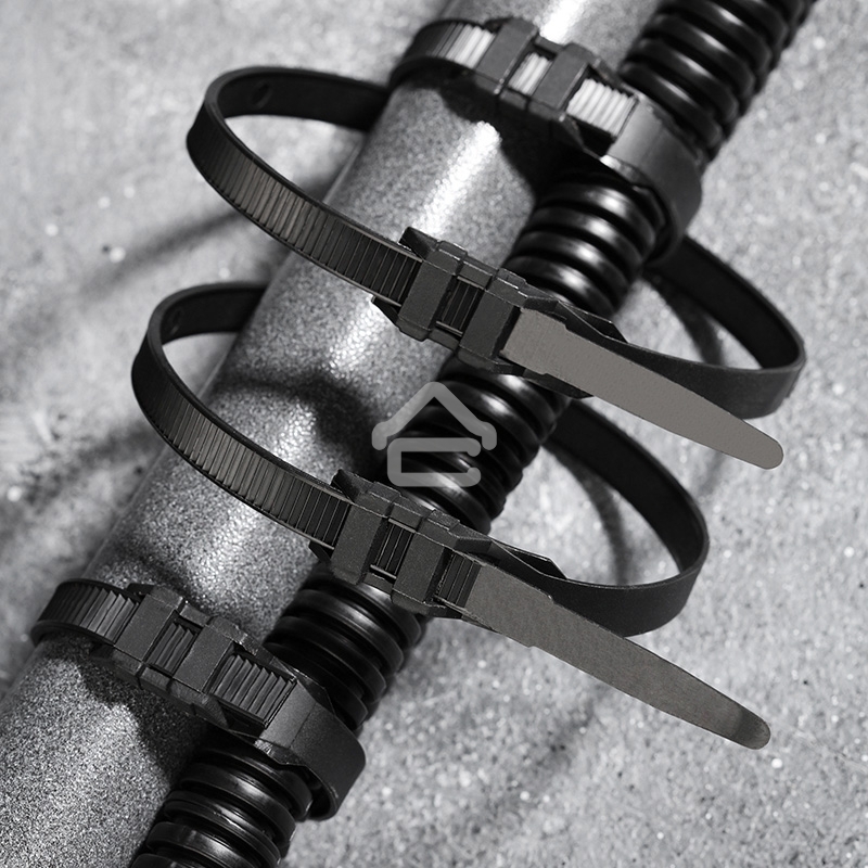 Хомут-стяжкa нейлоновая усиленная с двойным горизонтальным замком Rexant 350x9,0 мм, черная, упаковка 100 шт.