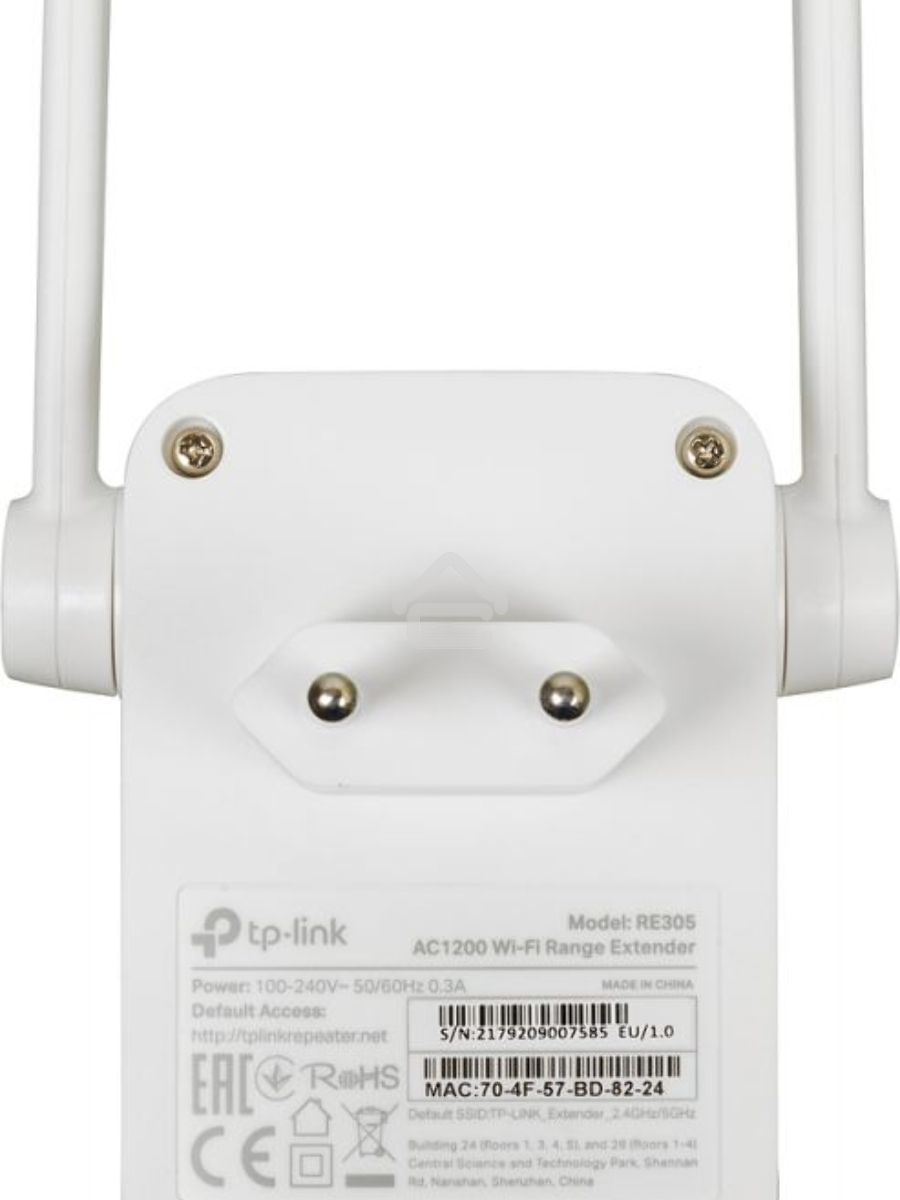 Двухдиапазонный усилитель беспроводного сигнала TP-Link (ретранслятор), 867 Мбит/с на 5 ГГц + 300 Мбит/с на 2,4 ГГц (SOHO RE305) поставляется без кабеля RJ-45