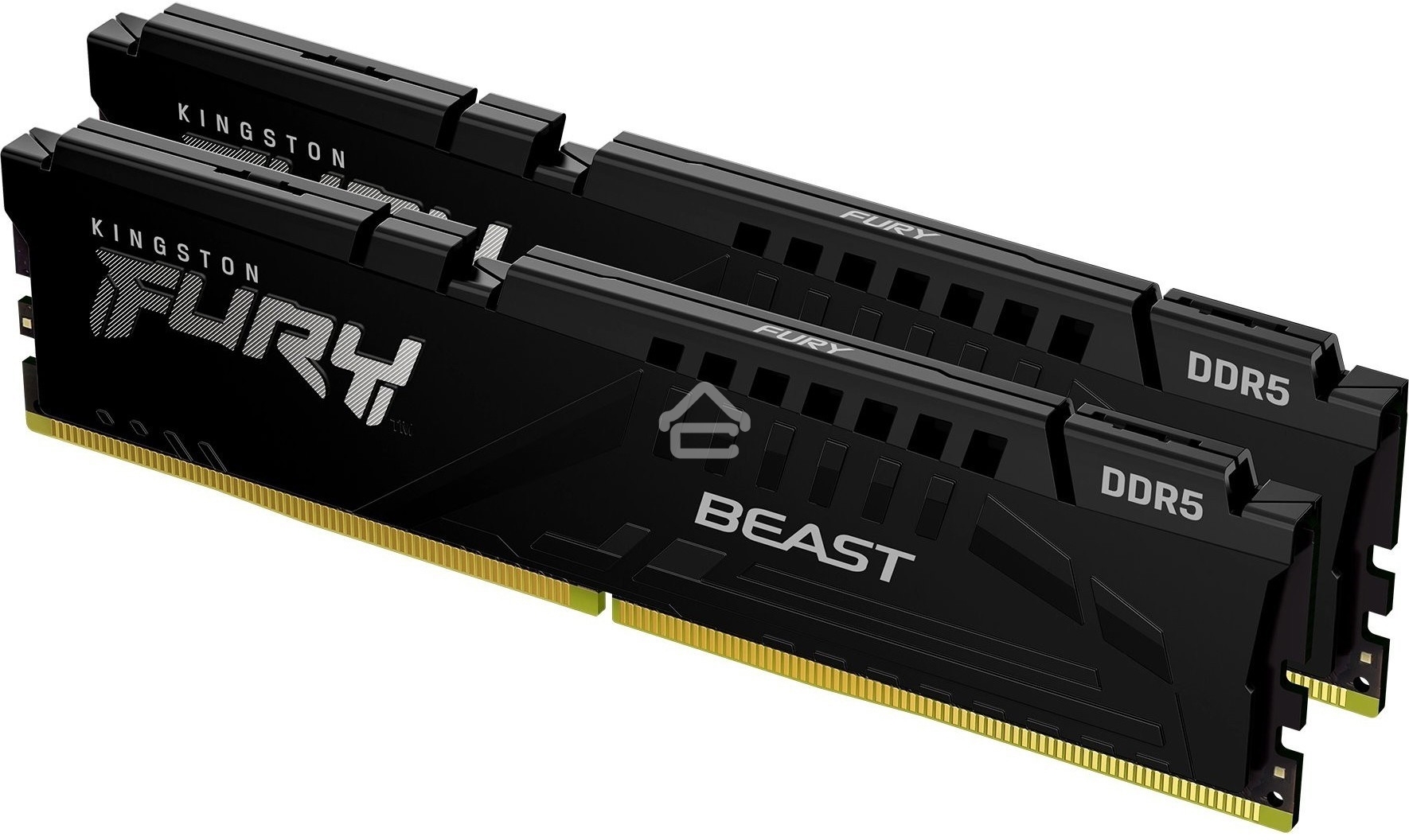 Оперативная память Kingston Fury Beast, DDR5, 64Gb (2x32Gb), 6000MHz, CL36, DIMM, с радиатором, черный