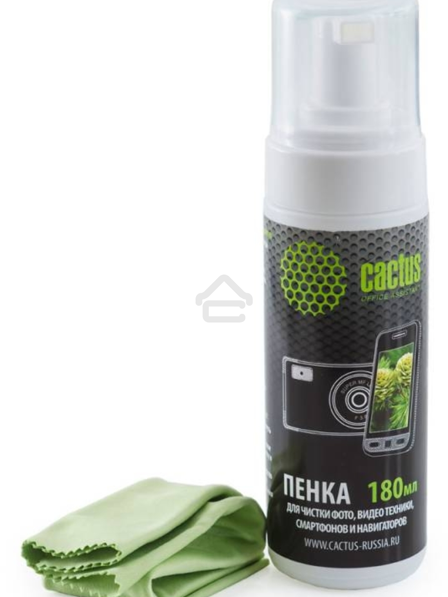 Чистящий набор (салфетки + пена) Cactus CS-S3006 для экранов и оптики 1шт 18x18см 180мл