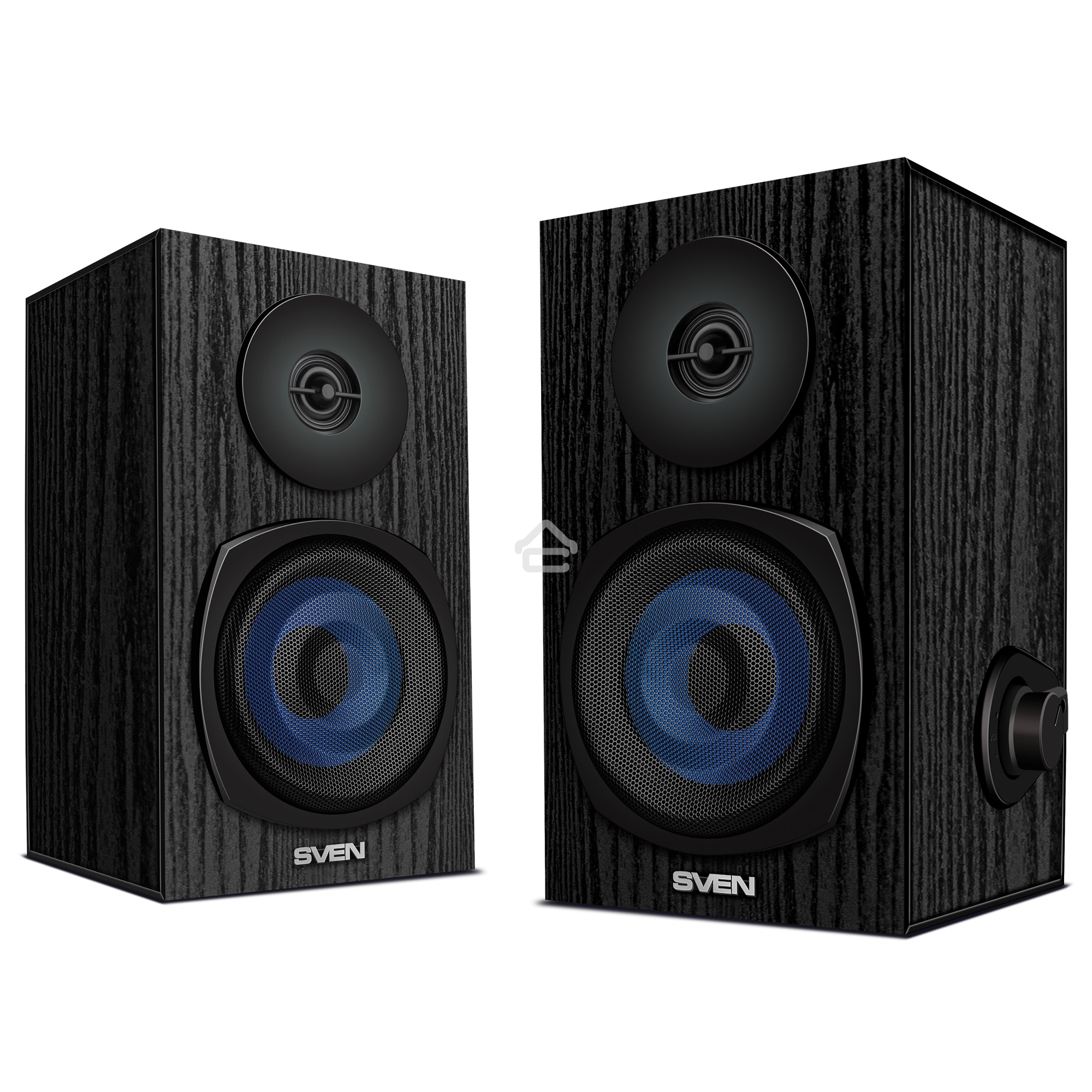 Колонки 2.0 SVEN SPS-576 чёрные (2x4W, Bluetooth, дерево)