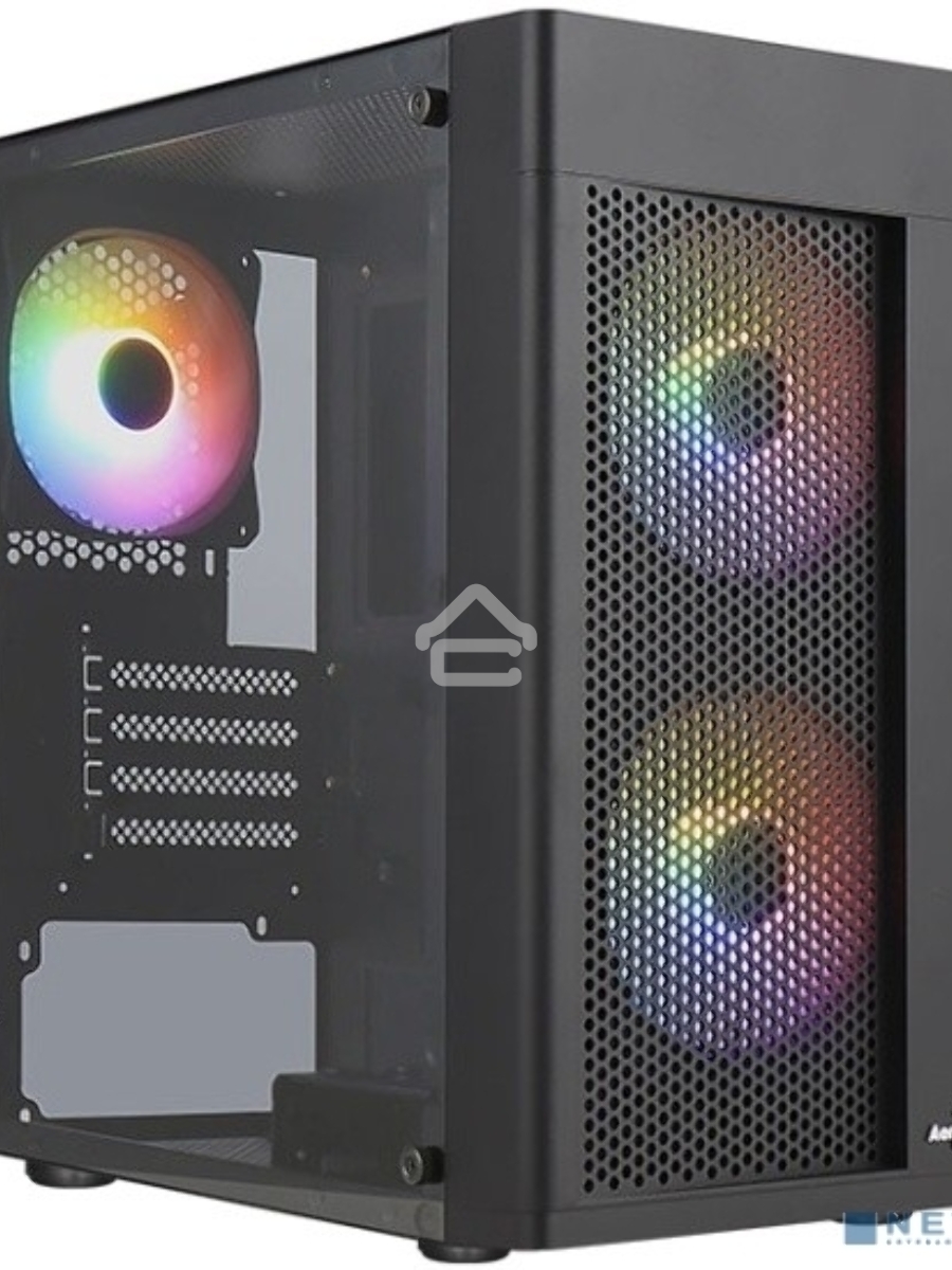 Корпус MiniTower Aerocool / Formula HEXFORM-G-BK-v2 (mATX, стекло, сетка, USB3.0x1, USB2.0x2, 3x120mm FRGB fans) (4711099471799)