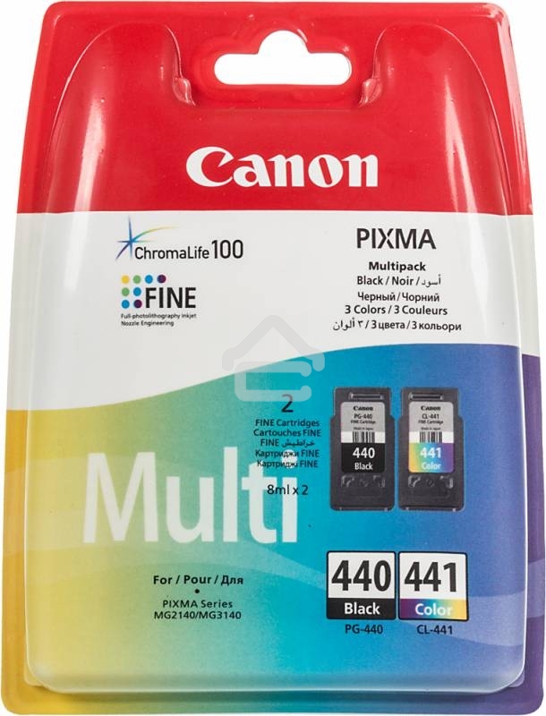 Картридж струйный Canon PG-440/CL-441 5219B005 черный/трехцветный x2уп. для Canon MG2140/MG3140 (180 стр.)